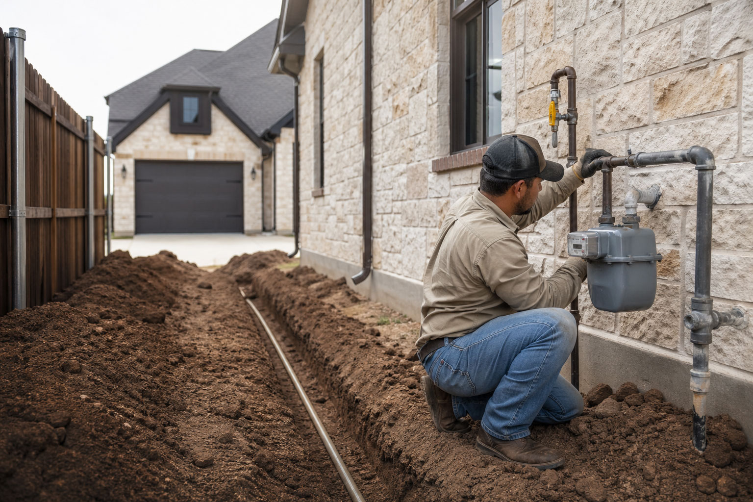 Gas line installation